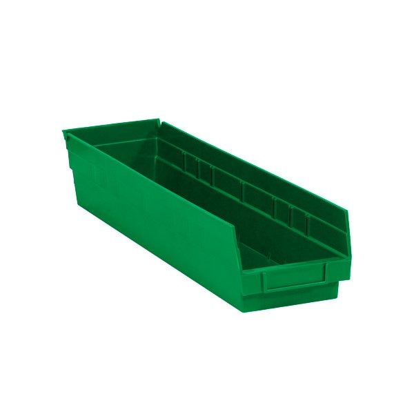 Bsc Preferred 23 5/8 x 4 1/8 x 4'' Green Plastic Shelf Bin Boxes, 16PK BUY00012775 - main